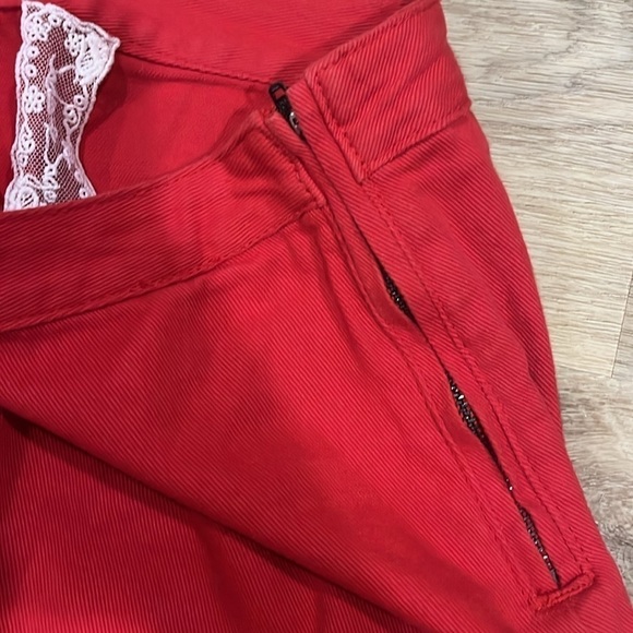 Beautiful Red Sadie & Sage Ruffle Hem Mini Skirt Side Zip size Medium - Picture 2 of 4